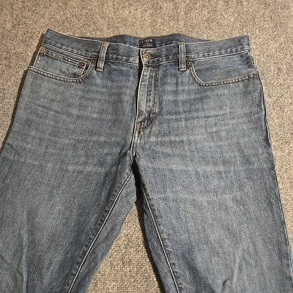 J Crew Denim Jeans Mens 33x30 Blue The Driggs Straight 5 Pocket Casual